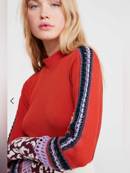 Free People Tops - Free People Switch It Up Thermal Crochet Cuff Top Shirt Medium